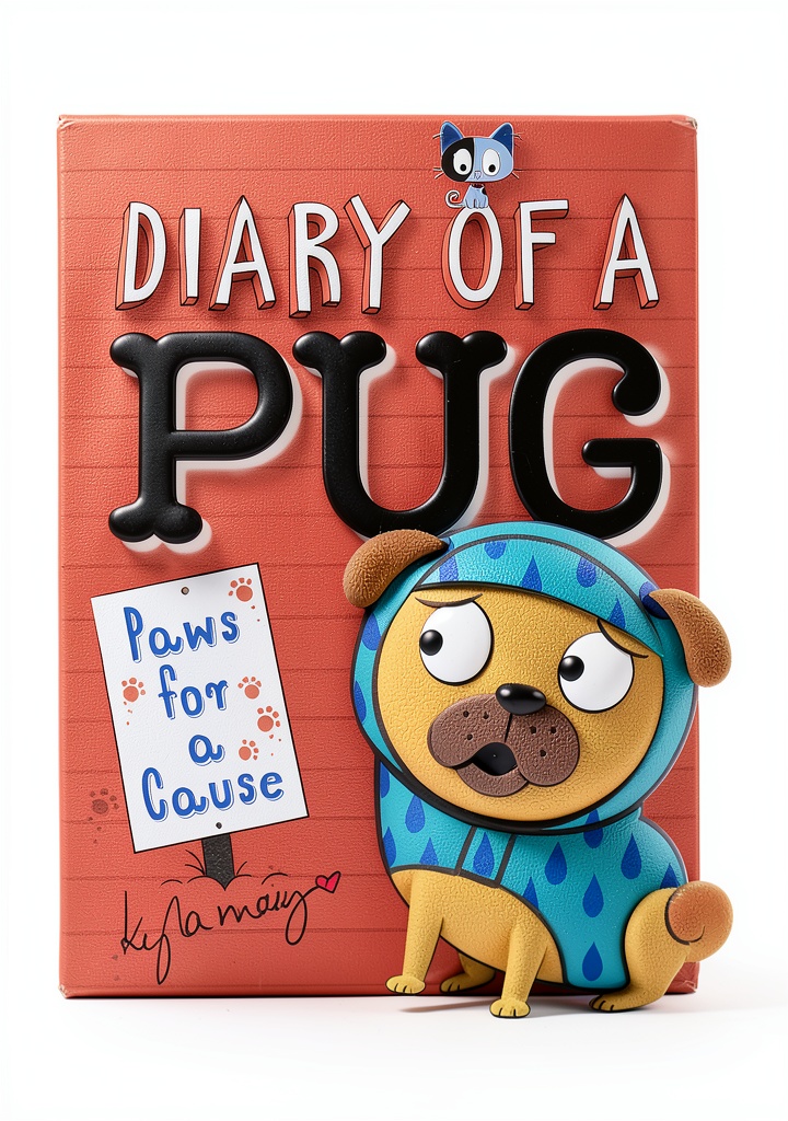 Installing Diary of a Pug Book 3 by Scholastic Children’s Chapter Book Fun on a wooden desk