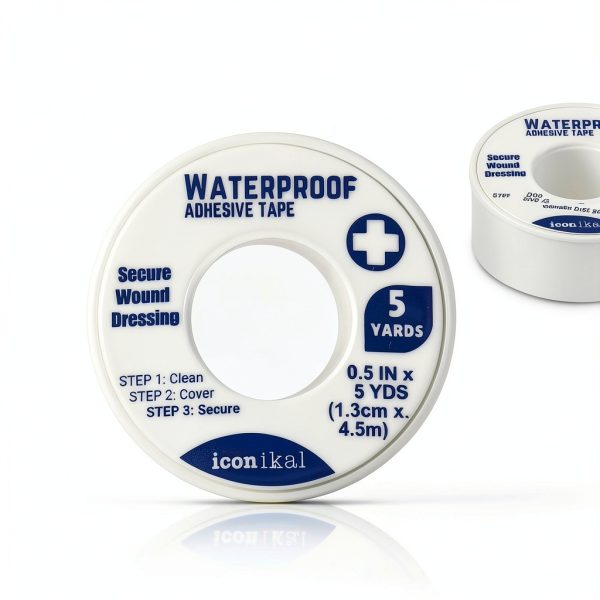 First Aid Tape Iconikal Waterproof 4-Pack 0.5in x 5yd White Tape-5