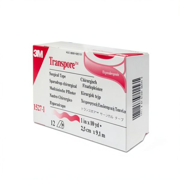 3M 30707387065950 Transpore Surgical Tape, 1" x 10 yd., Clear (Pack of 12)-0