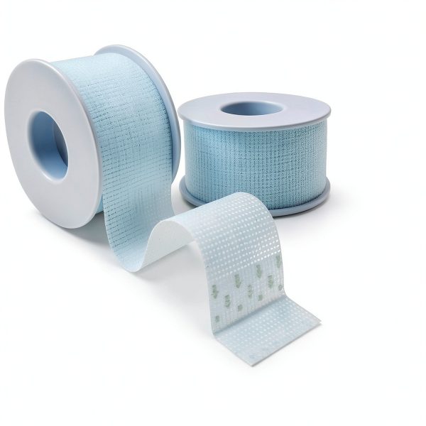 OK TAPE Silicone Medical Tape (2 Rolls) for Sensitive Skin,Waterproof Surgical Tape for Secures Dressings and Gauze,Pain-Free Removal Micropore Tape, First Aid Bandage Tape,1" x 5yd,Blue-1