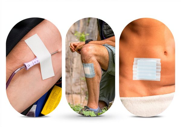 OK TAPE Silicone Medical Tape (2 Rolls) for Sensitive Skin,Waterproof Surgical Tape for Secures Dressings and Gauze,Pain-Free Removal Micropore Tape, First Aid Bandage Tape,1" x 5yd,Blue-5