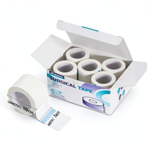 Paper Medical Tape 10 Rolls - 1" x 10 Yards Latex-Free & Hypoallergenic Soft Paper Surgical Tape, Applicable to Surgical Tape for Skin, Dressings, Wound First Aid Tape-2