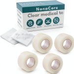 Hypoallergenic Transparent Surgical Tape 1 inch x 10yd |4 Rolls Waterproof,Clear| Medical Tape for Skin, Dressings and Face| First Aid Bandage Tape for Sensitive Skin-0